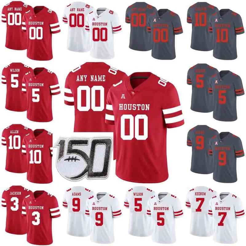 Houston Cougars College Football Maillots Greg Ward Jr. Jersey Wilson Whitley William Jackson Kyle Porter Marquez Stevenson Cousu sur mesure