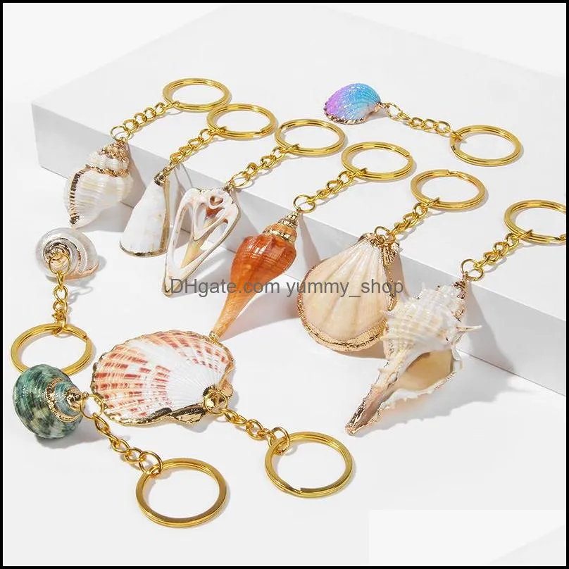 bohemia shell keychain for women handbag hangle car key holder conch keyring jewelry accessories beach souvenir gift