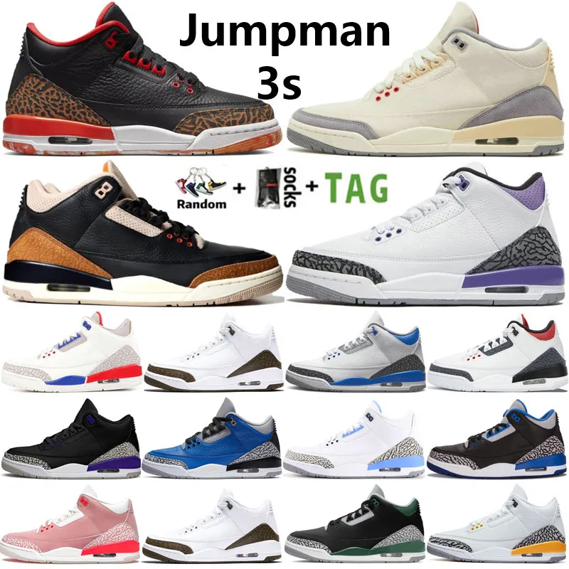 Mens Jumpman 3 High Og 3s Buty koszykówki projektant SE Muzel Desert Słoń Dark Iris Rust Pink Neapolitan Chlorofil Laser Orange Men Mężczyzn Women Treakers Treakers