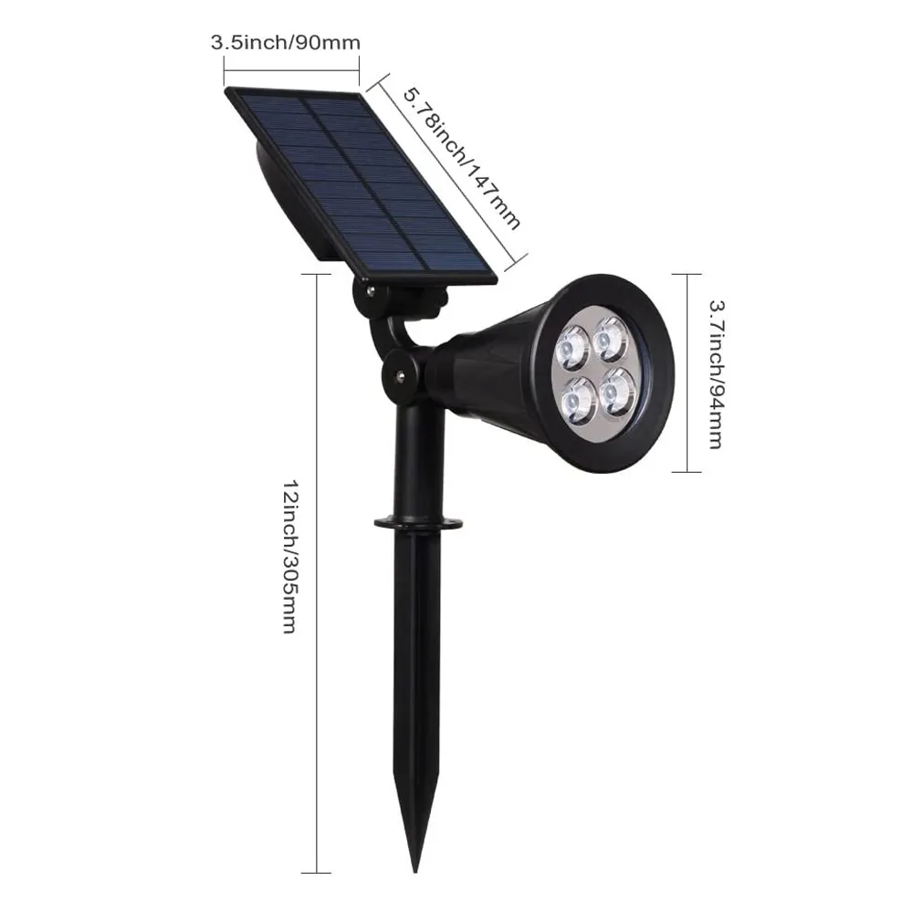 2PCS led grow light Spotlight Solar Lamp Waterproof for Flood Light IP65 with 3 Working Modes