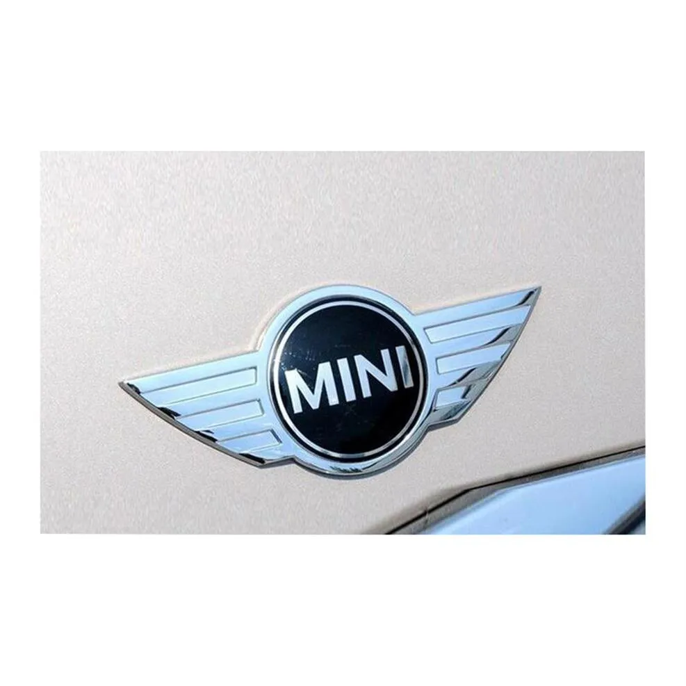 10 Pçs / lote Mini Cooper Logo 3D Adesivos de Carro Emblemas de Metal para MINI Car Front Badge Logo com 3M adesivo para Emblemas de Carro Emblema Decor234Y