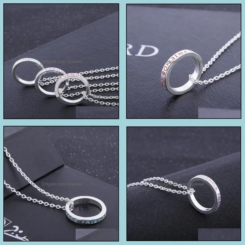 necklaces pendants new women girls` best friends forever letter print ring pendant necklace vipjewel