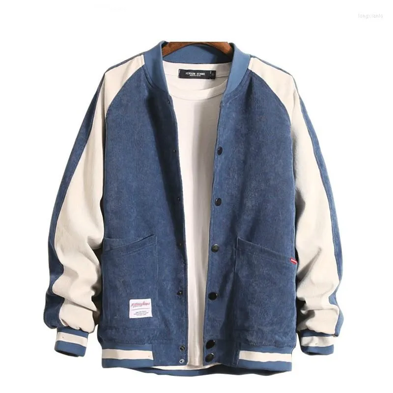 Vestes pour hommes Baseball Jacket Mens avec bouton College Patchwork Coat Men Plus Size M-3XL Bomber Fashion DA743Men