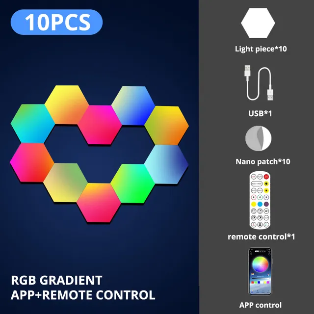 Smart RGB Funky Wall Lights With APP Control, Bluetooth, And Quantum LED  Lights Perfect For DIY Room Decor And Night Lighting From Tobetterlife,  $17.5
