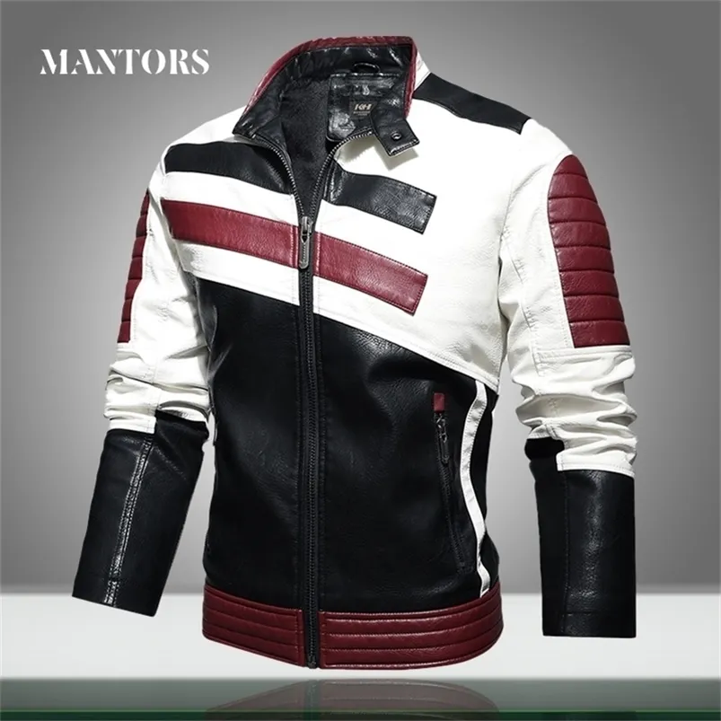 Blouson Biker en Cuir Homme avec Col Relevé