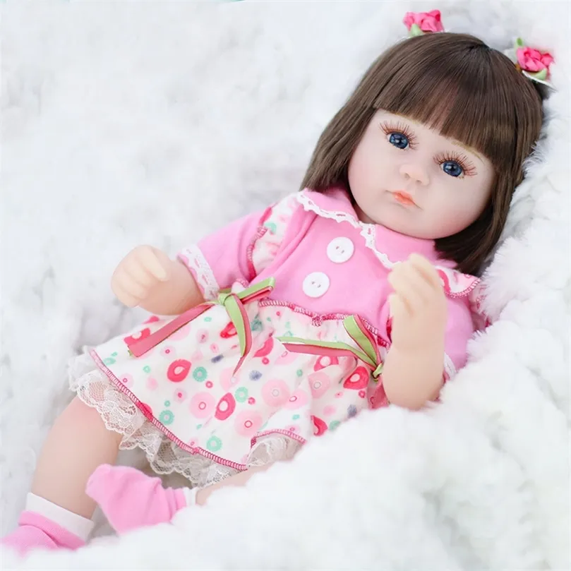 42CM Baby Reborn Doll Toys For Girls Sleeping Accompany Realistic Lifelike Soft Toddler Bebe Birthday Present Gifts 220505