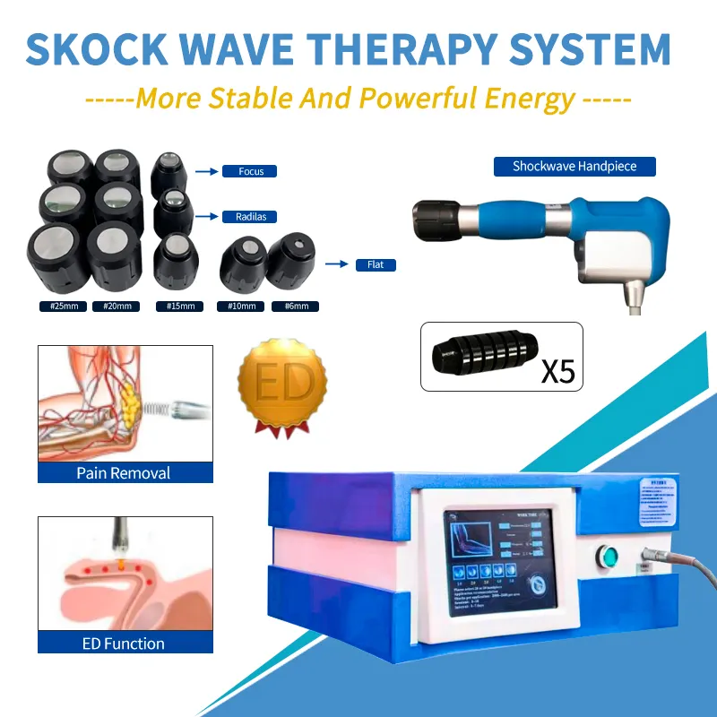 Compressor de preços de fábrica 7 bar ilimitados Máquina de onda de choque/Máquina de terapia de ondas de choque/Equipamento de terapia extracorpórea