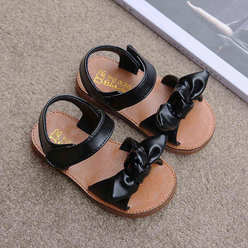 Capsella Kids Sandals Girls Princess Dress Sapatos de praia Sapatos calçados de bebê Sapatos de planos descalços Sandálias de verão 1 2 3 4 5 6 anos G220523