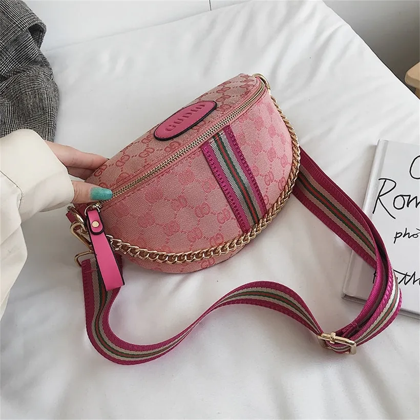 45% korting op 2022 hoogwaardige nieuwe mode trendy tassen borst vrouwen canvas dames buitenlandse stijl taille een schouder kleur riem messenger veelzijdig klein