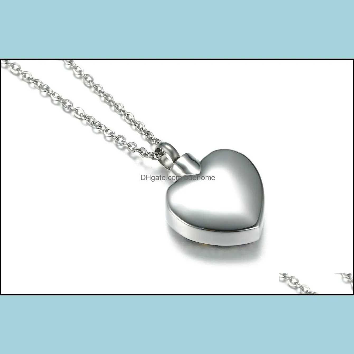 retro cute crystal flower mom heart necklace stainless steel memorial cremation urn necklace pendant bone ash jewelry for women