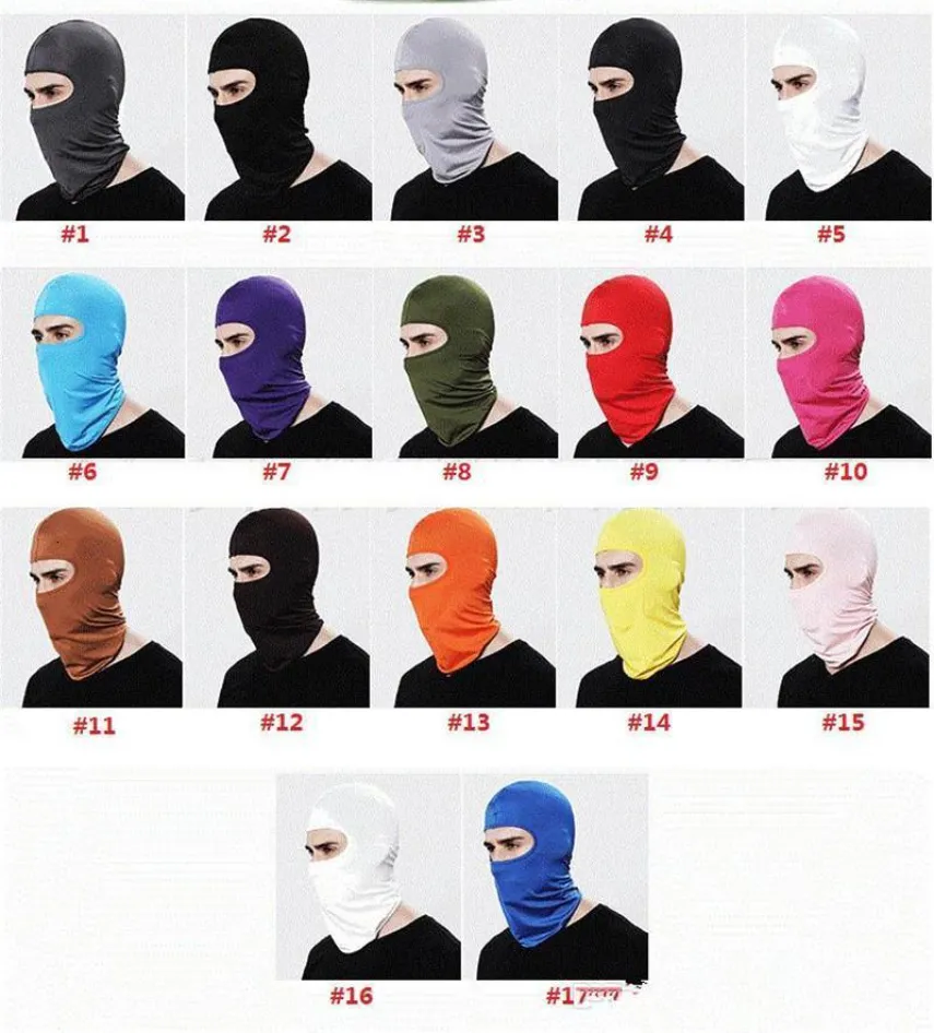 자동차 분방 스키 스노우 보드 바람 모자 야외 Balaclavas 스포츠 넥 얼굴 마스크 경찰 싸이클링 Balaclavas 오토바이 얼굴 마스크 17 색