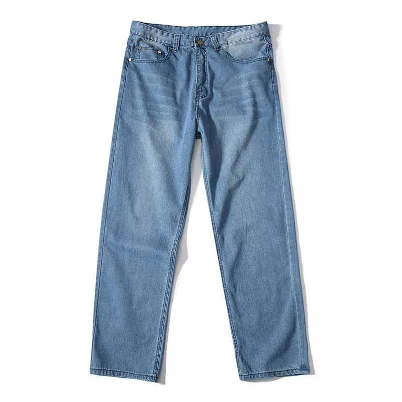 Mcikkny Men`s Hip Hop Bagger Jeans Pants Skateboard Loose Denim Trousers Male Streetwear Jeans Plain Solid Plus Size 30-46 (6)
