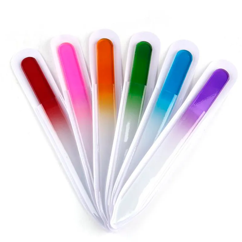 Colorful Glass Nail Files Durable Crystal File Buffer NailCare Art Tool for Manicure Polish Tools WH0571