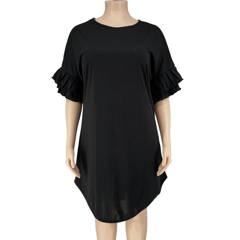 black swing dress plus size Unique Vintage Plus Size Black Square Neck Pleated Swing Dress 5X/32W-34W