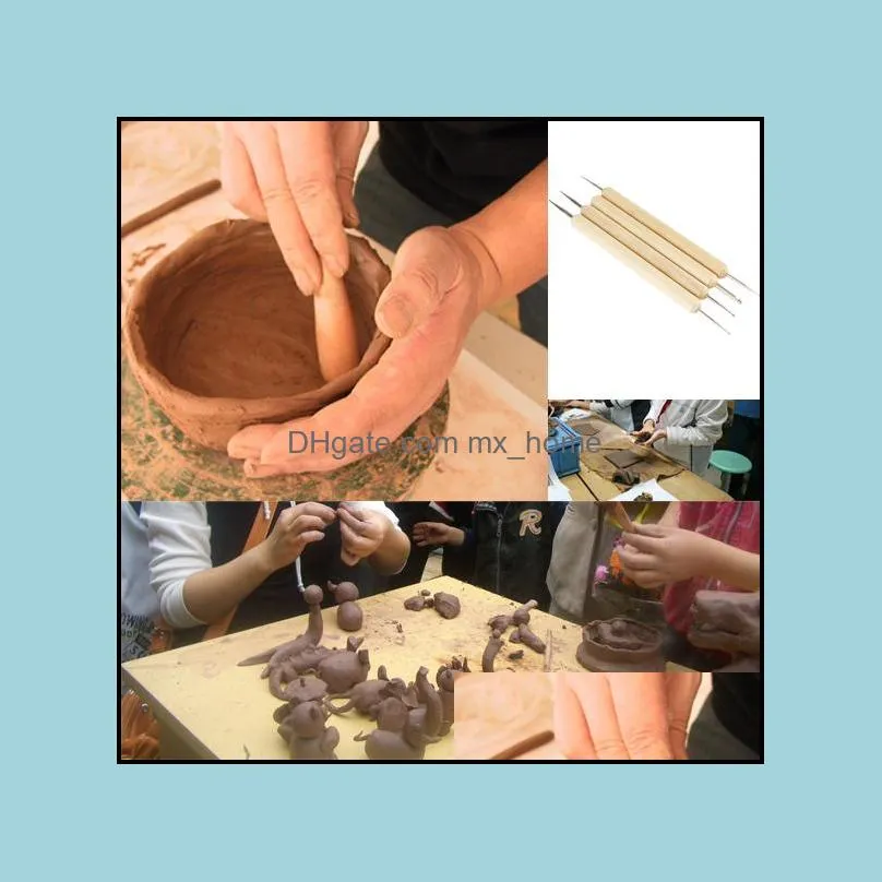 4pcs/Set Woodworking Tools 4 Ball Stylus Polymer Clay Pottery Ceramics Sculpting Modeling Tools DIY Craft