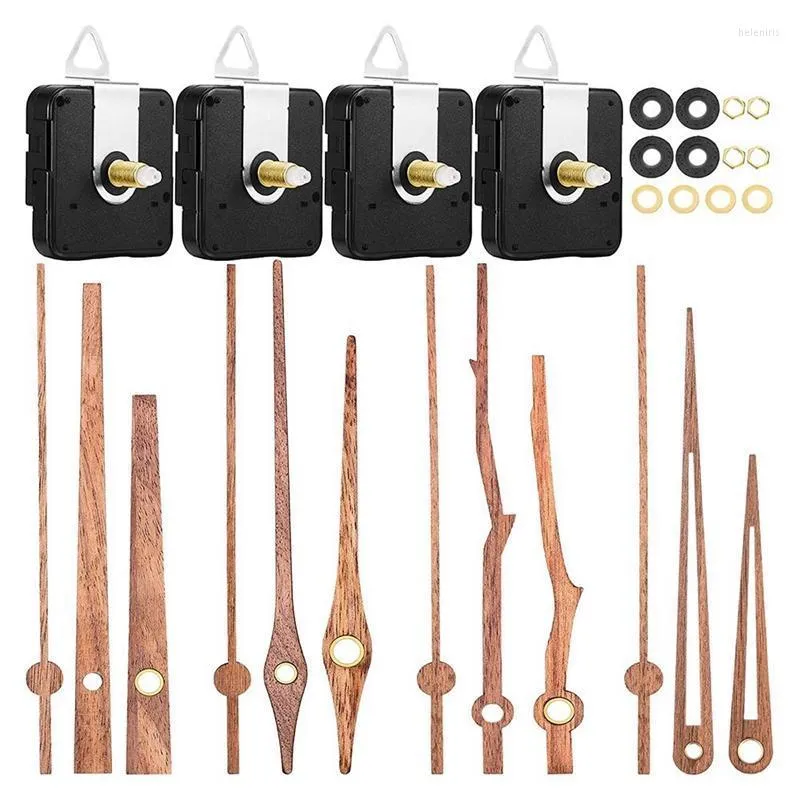 Kits d'outils de réparation pièces de mécanisme de mouvement d'horloge à Quartz avec 3 types d'accessoires de mains en bois de noyer pour la réparation Hele22
