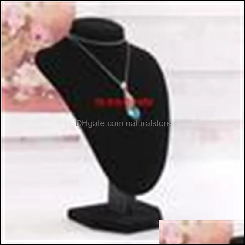 Black Velvet Neck Shelf Models Necklace Pendant Holder Mannequin Bust Jewelry Display Stand Show Storage