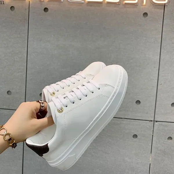 Italien Luxury Casual Color Matching Zipper Men and Women Low Top Plat äkta lädermensdesigner Sneakers Trainers RDFAA4185