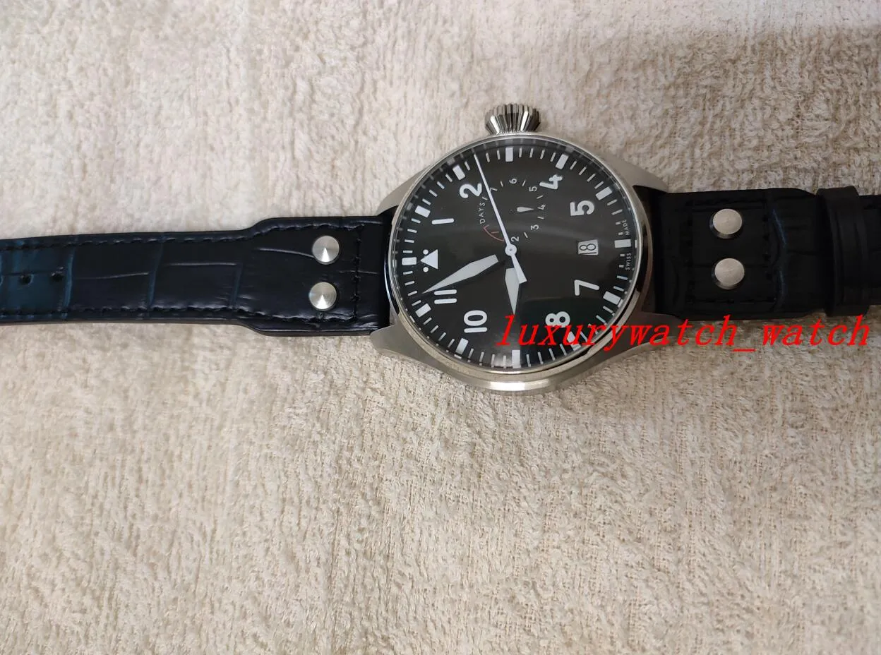 Usine de montres de luxe de haute qualité fabrique des montres de mode montres pour hommes grand pilote cadran noir automatique montre pour hommes 46MM