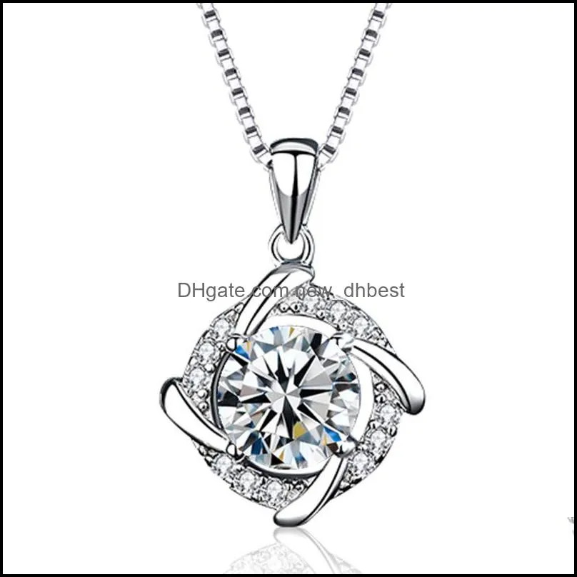 spinning windmill pendant necklace inlaid with crystal for women luxury jewelry wholesale silver necklaces newdhbest