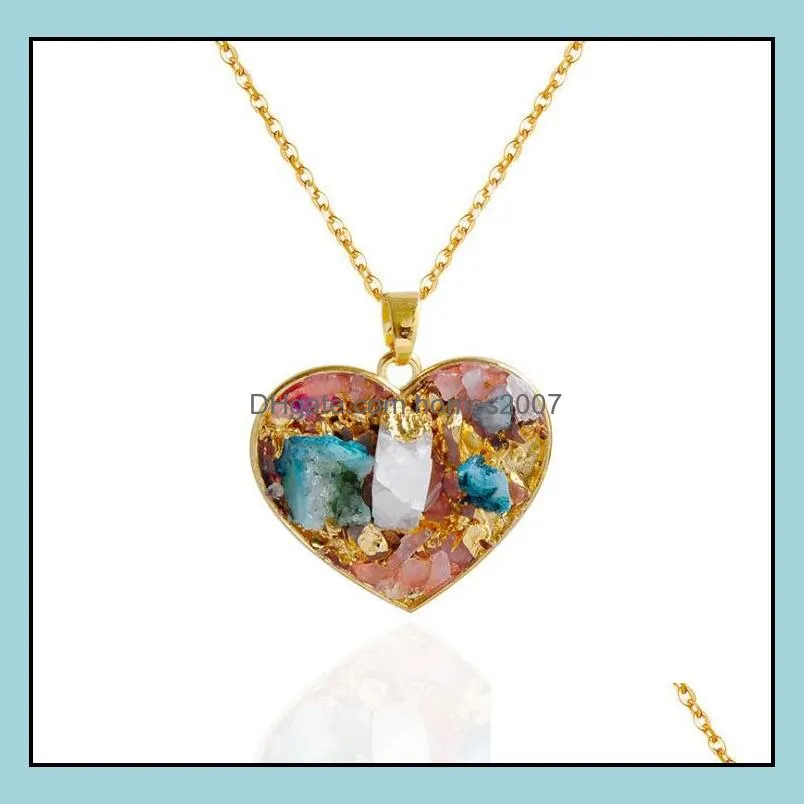 Crystal Cut Pattern Pendant Necklace For Mother`s Day Gift Family Ladies Elegant Natural Stone Necklace free shipping