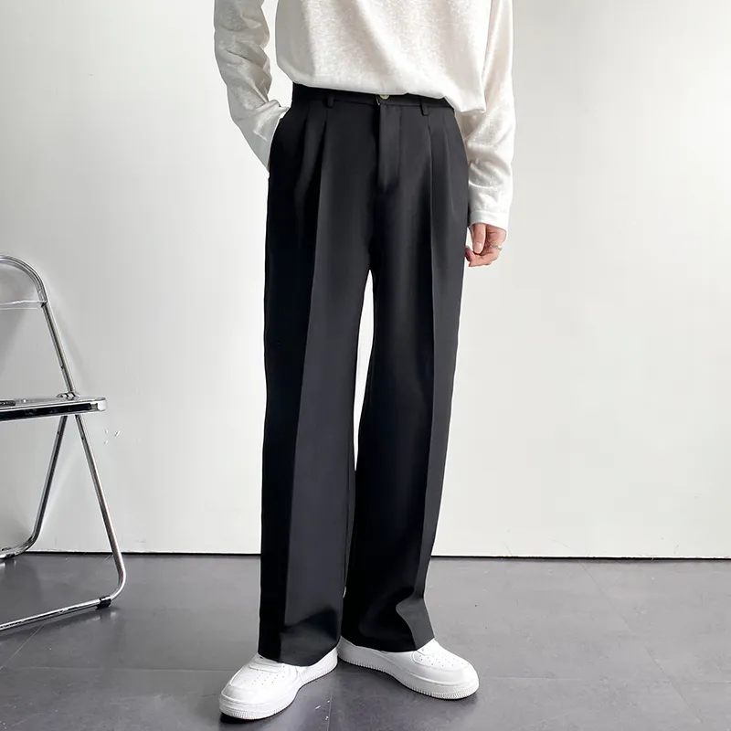 Mens wide leg cheap suit trousers
