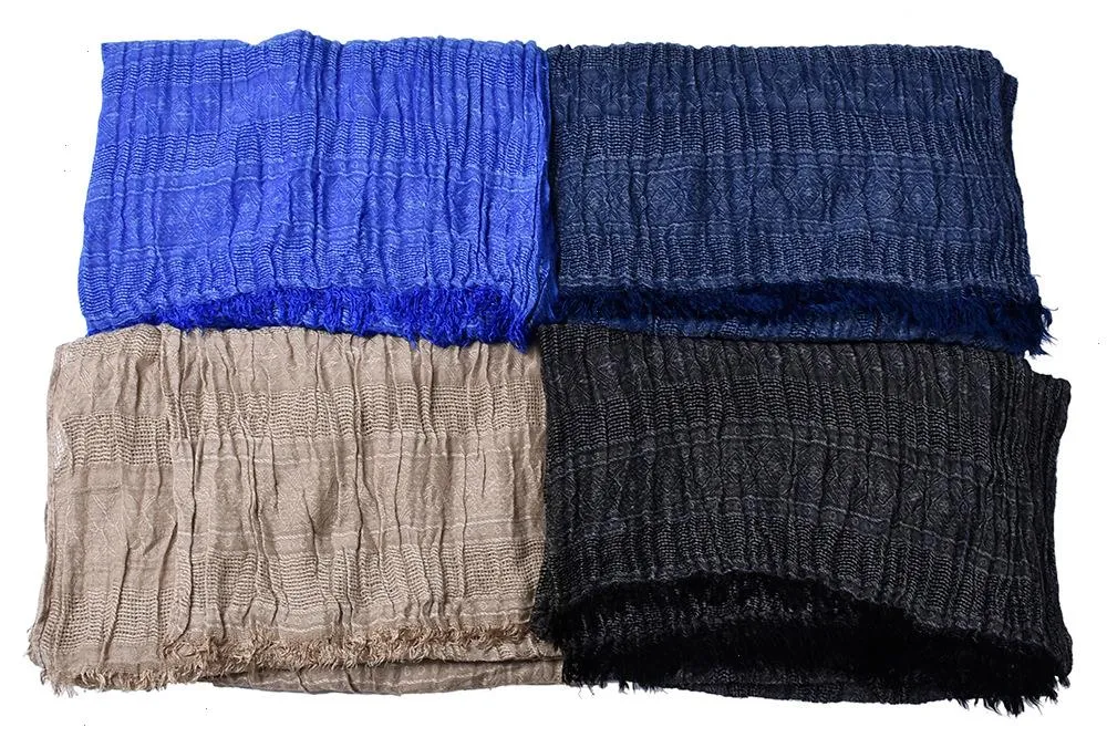 Bufanda de banda de lujo para hombre, chal de algodón sólido para mujer, chal para hombre, bufandas largas de tejido Jacquard con borlas de 175 80 Cm