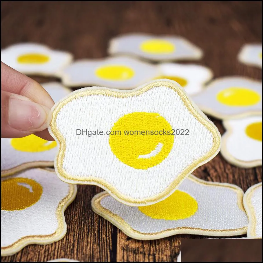 10PCS Delicious Fried Eggs Patches for Clothing Iron on Sewing Embroidery Applique Cute Patch for Fabrics Badges Garment Patches Diy