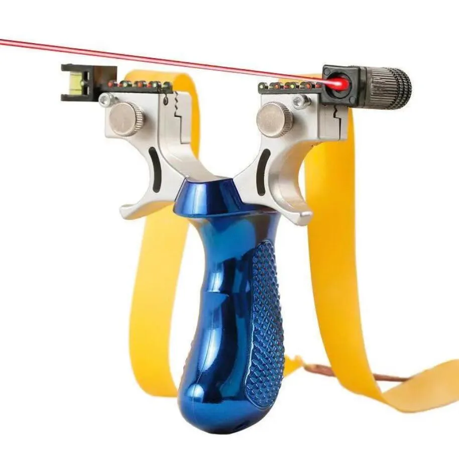 High-power Laser Aiming Slingshot Outdoor Sports Hunting Shooting Catapult Competition Practice Using High Precision Solid 4 Colors