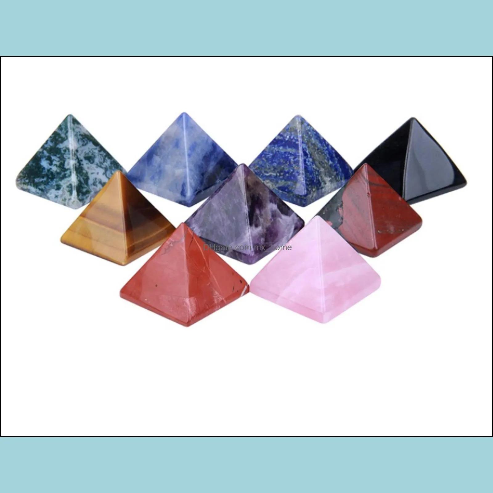 Pirâmide pedra natural cristal cura wicca espiritualidade esculturas carvings quadrado quartzo turquesa gemstone jóias jóias zxehq Drop Delive