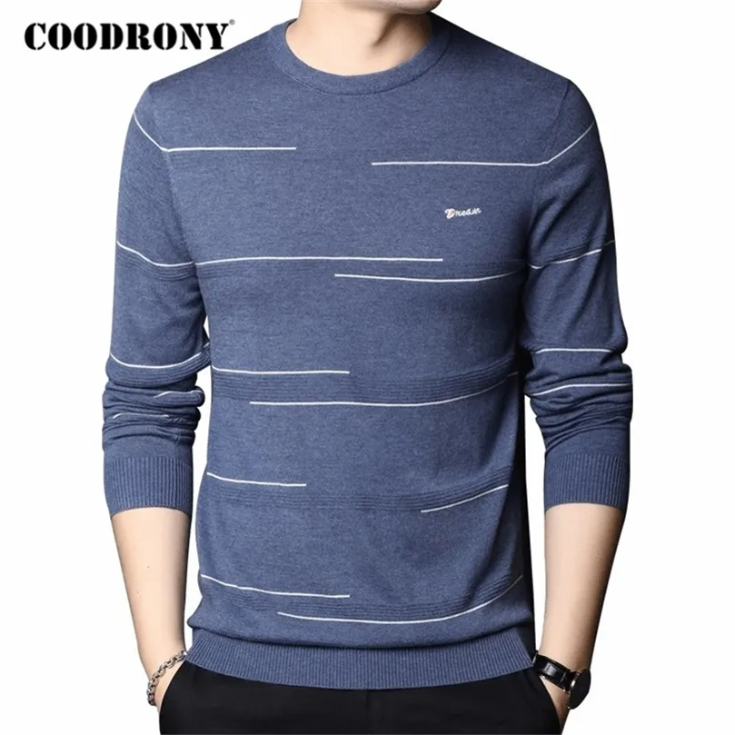 COODRONY Brand Sweater Men Streetwear Fashion Striped Pull Homme Autumn Winter Arrival Wool Knitwear Pullover Men C1097 201224