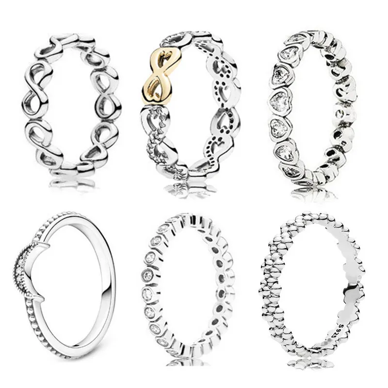 New Luxury Gear Rings High Quality Wholesale Ladies Fashion Charm Jewelry Suitable for Original Pandora Rings Women Couple Gifts