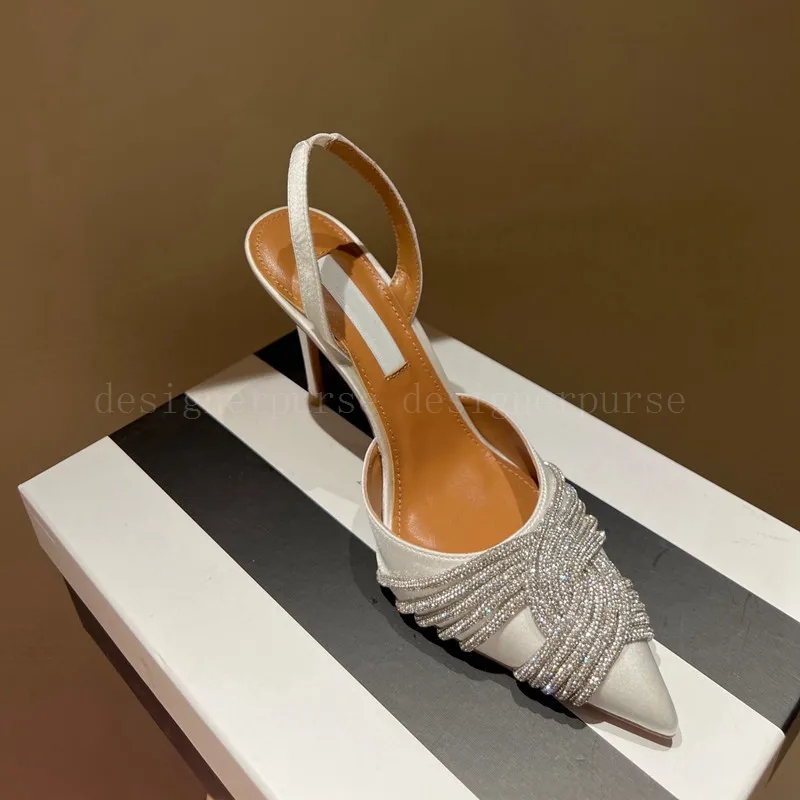 Topuklu kadın lüks tasarımcı slaytlar flip floplar sandaletler kristal serpantin elbise ayakkabıları seksi stras sandalet parti yüksek topuk mizaç sandal slingback pompalar
