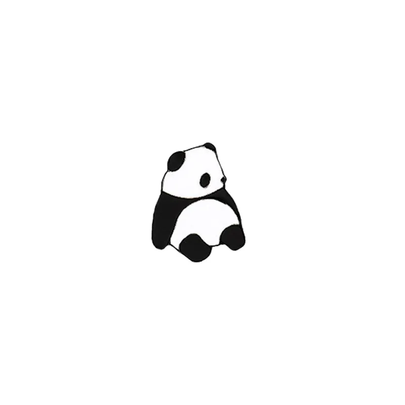 Broche de Panda Bonito Desenhos Animados Criativo Cesta Traseira Corrente Alfinete Esmaltado Distintivo Presente para Crianças