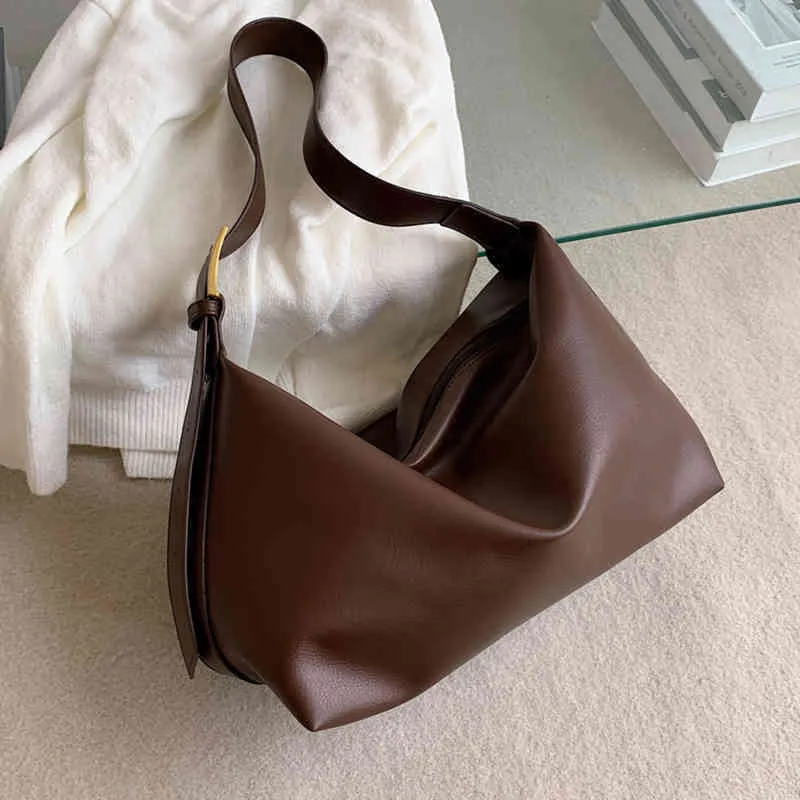 Doux en cuir Pu femmes sacs à bandoulière grande capacité 2021 marque de luxe noir sacs à bandoulière serviettes tendance Lux Dames sac à main J0517