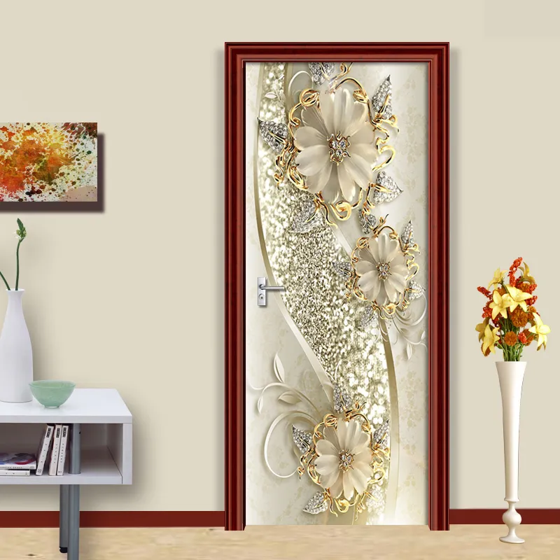 Adesivo Porta 3D Fiori In Rilievo Dorati Carta Da Parati Murale Carta Da Parati Artistica Poster PVC Autoadesivo Rimovibile Decalcomanie La Casa 220716 Da 12,95 € | DHgate