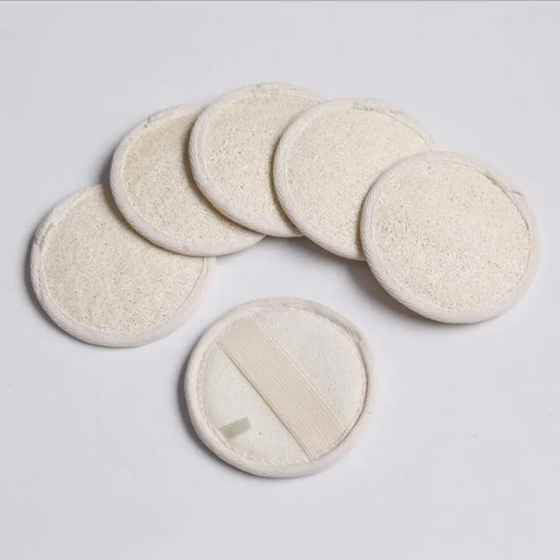 10*10cm Round Shape Natural Loofah Pad Skin Scrubber Loofah Sponge Bath Shower Face Body Exfoliator Bath Pad