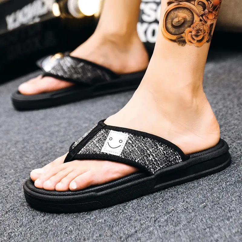 Men's Slippers Summer Quality Comfortable Soft Bottom Non-Slip Foot Massage Outdoor Fashion Personality Canvas Beach Sandals