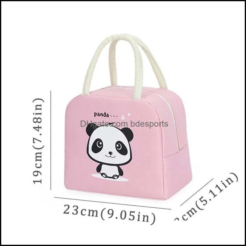 Storage Bags Cartoon Bear Lunch Bag For Kids School Children Outdoor Picnic Portable Insulated Cooler Breakfast Food ContainerStorage