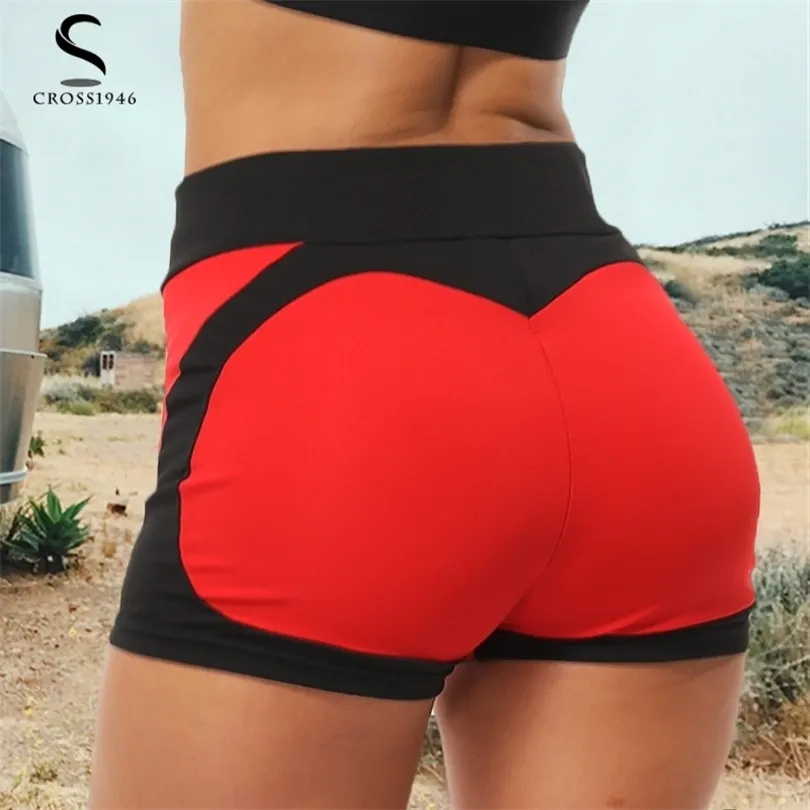 Pantaloncini da yoga per donna Vita alta Push Up Quick Dry Traspirante Sport Running Fitness Pantaloncini da spiaggia a forma di cuore Nuoto yoga Leggins T200601