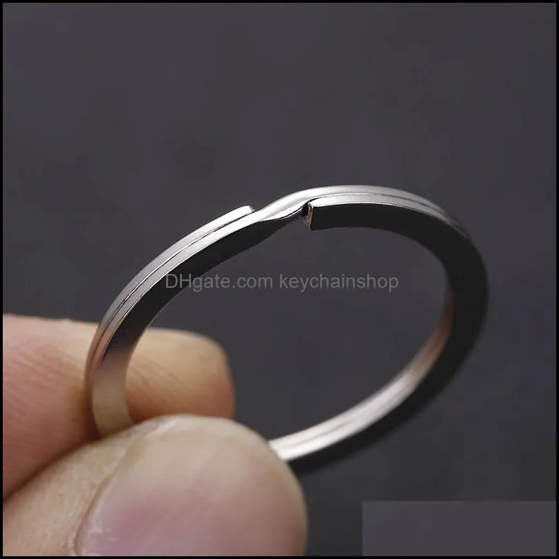 Silver Tone Split Key Rings 1.5x25mm Metal Hook Ring for DIY Keychain Making Handmade Keyrings Chain Holder Jewelry Connectors