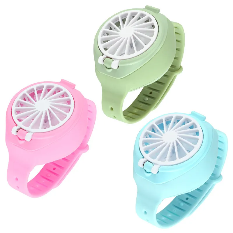 Oplaadbare USB-vouwen mode compacte kleine fan mini fans elektrische draagbare hold originaliteit huishoudelijke elektrische apparaten Desktop horloge fan met doos