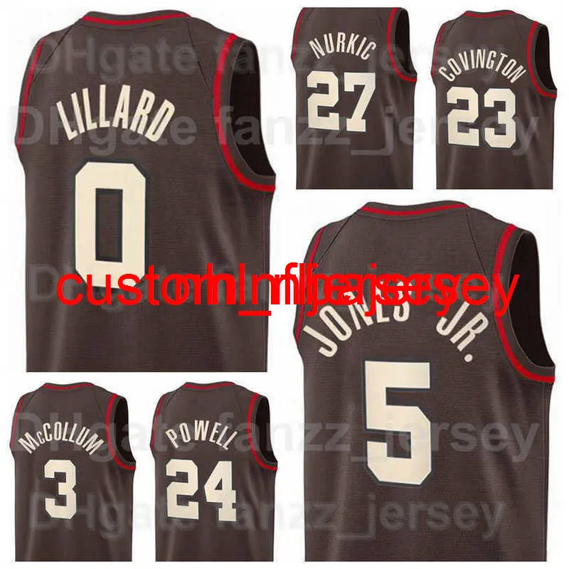 CJ Mcolmum Jersey 3 Damian Lillard 0 Jusuf Nurkic 27 روبرت كوفينجتون 23 توني سنيل 17 أنفيرني سيمونز 1 أحمر أسود