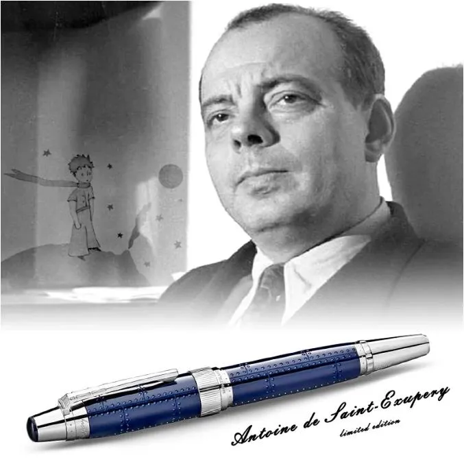 Främjande pennförfattare Edition Antoine de Saint-Exupery Black Harts Fountain Rollerball Ballpoint Pen Writing Smooth M Pen med Ser304V