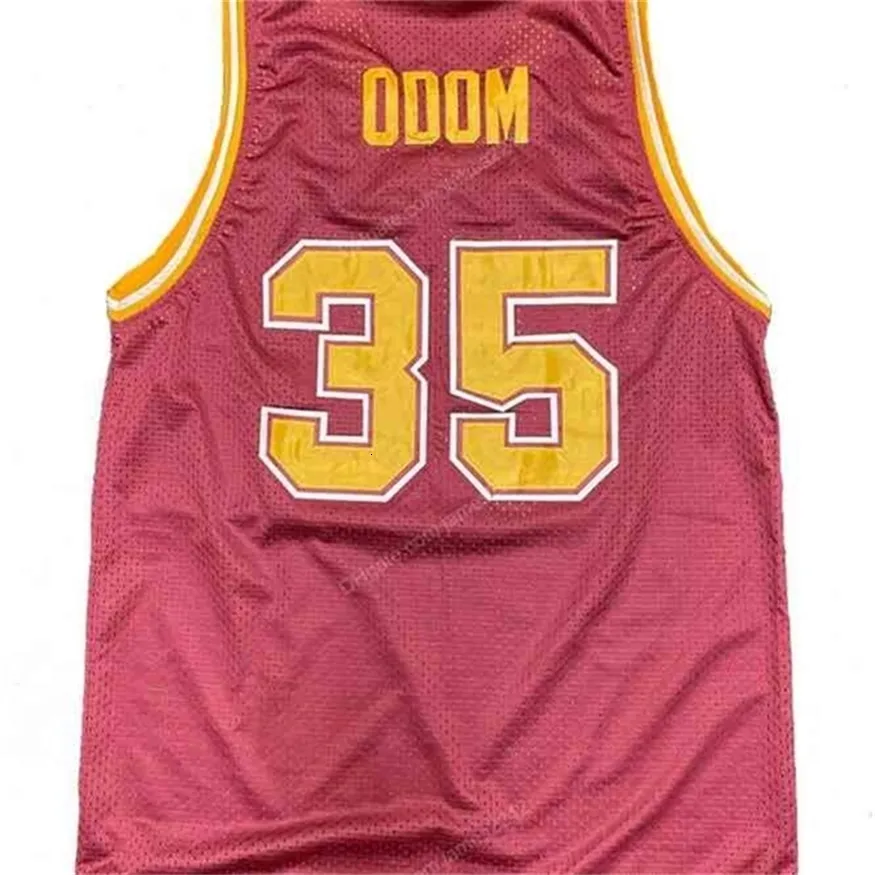 Nikivip Custom Lamar Odom # 35 Christ The King High School Basketball Jersey Cousu Rouge Taille S-4XL N'importe quel nom et numéro Maillots de qualité supérieure