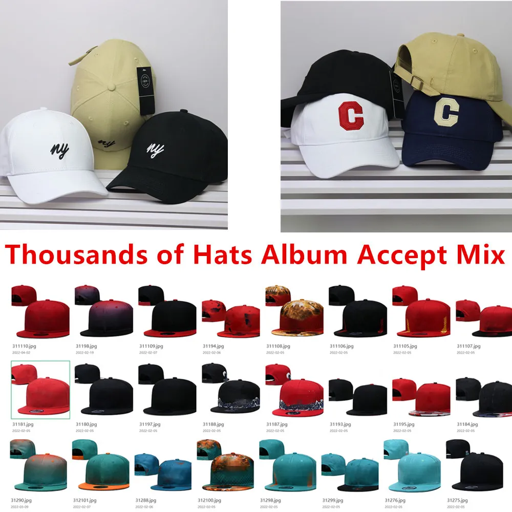 Cappellini snapback della squadra sportiva americana all'ingrosso Cappelli da baseball per uomo Donna Visiera sportiva regolabile Cappellino Migliaia di cappelli Album Accetta l'ordine della miscela