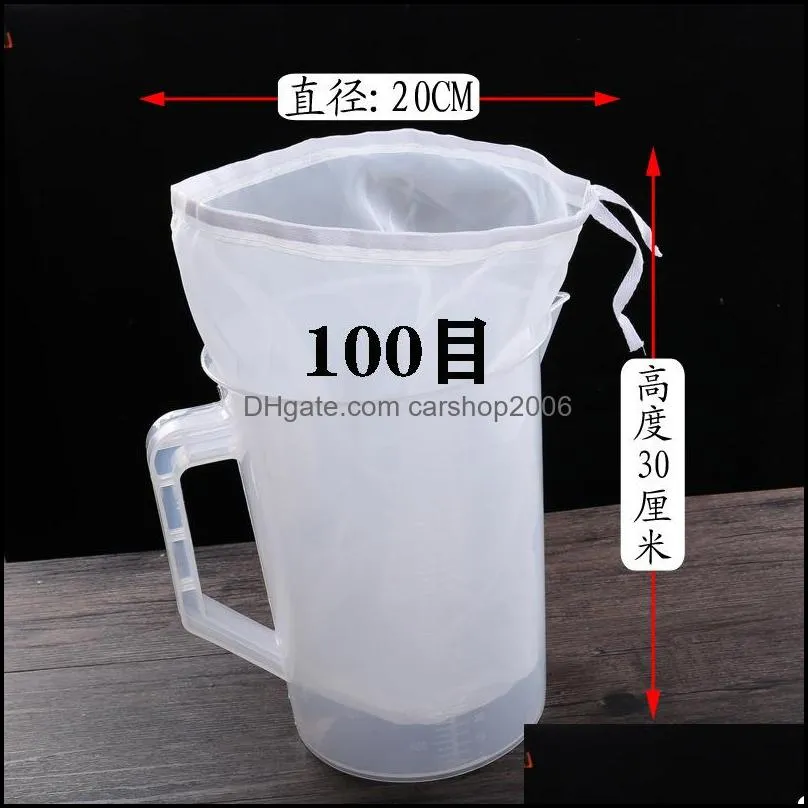 100 Mesh Beer Nylon Strainer Filter Bag Reusable Mesh Net Strain For Milk Hops Tea Brewing Home Wine Making Bar Tools 20220430 E3