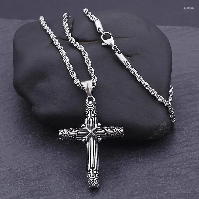 Pendentif Colliers Vintage en acier inoxydable Croix Collier pour hommes Dominic Toretto Creative Graphic Christian JewelryPendant Godl22