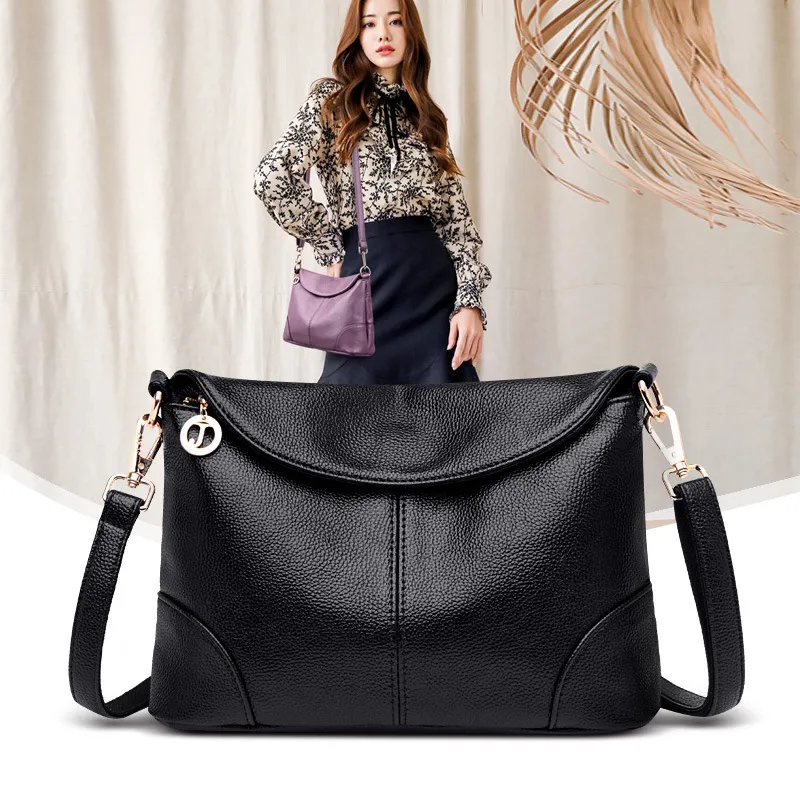 Casual Cross-body One-shoulder PU Soft Leather Bag