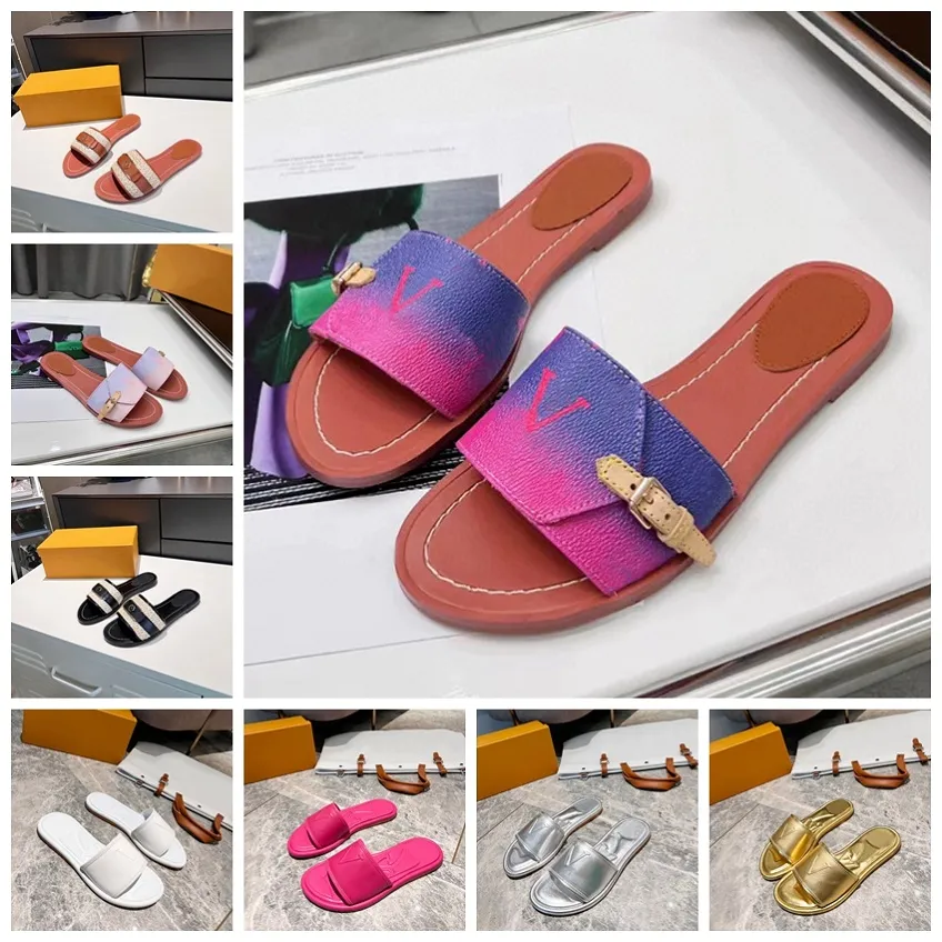 2022 Designer Sandal Luksusowa marka Slippera Slide L Flip Flops Buty dla kobiet Treaker But But But by Shoebrand 06